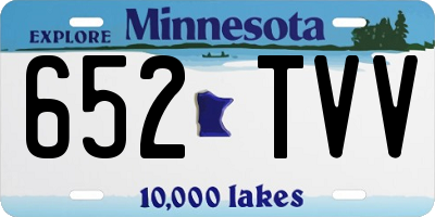 MN license plate 652TVV