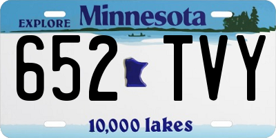 MN license plate 652TVY