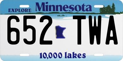 MN license plate 652TWA