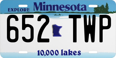 MN license plate 652TWP