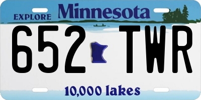 MN license plate 652TWR