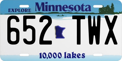MN license plate 652TWX