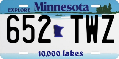 MN license plate 652TWZ