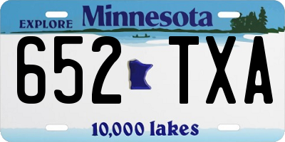 MN license plate 652TXA