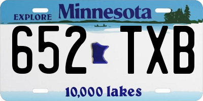 MN license plate 652TXB