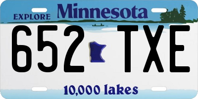 MN license plate 652TXE