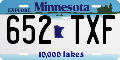 MN license plate 652TXF