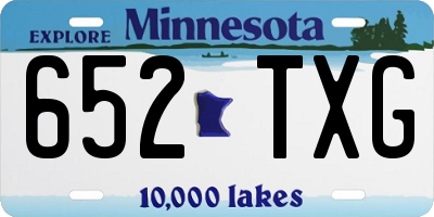 MN license plate 652TXG