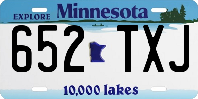 MN license plate 652TXJ