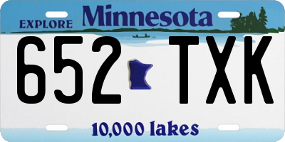 MN license plate 652TXK