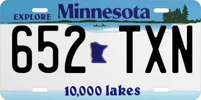 MN license plate 652TXN