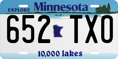 MN license plate 652TXO
