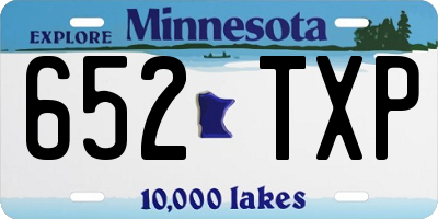 MN license plate 652TXP