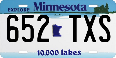 MN license plate 652TXS