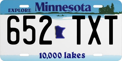 MN license plate 652TXT