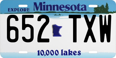 MN license plate 652TXW