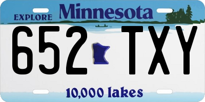 MN license plate 652TXY
