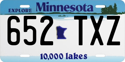 MN license plate 652TXZ