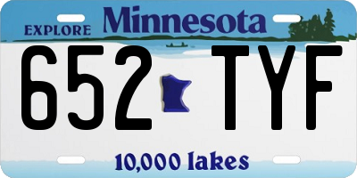 MN license plate 652TYF