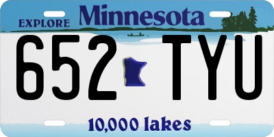 MN license plate 652TYU