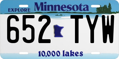 MN license plate 652TYW