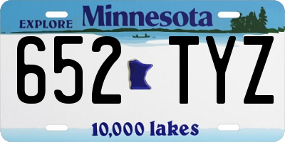 MN license plate 652TYZ