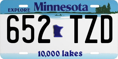 MN license plate 652TZD