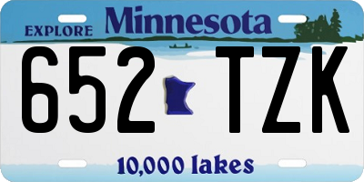 MN license plate 652TZK