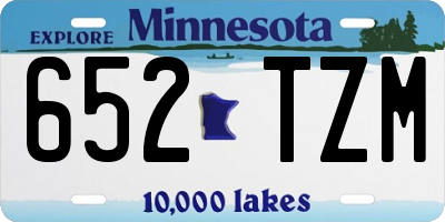 MN license plate 652TZM