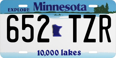 MN license plate 652TZR