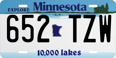MN license plate 652TZW