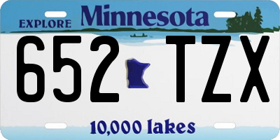 MN license plate 652TZX