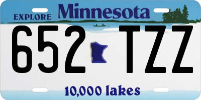 MN license plate 652TZZ