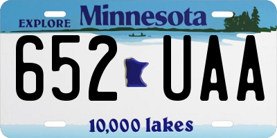 MN license plate 652UAA