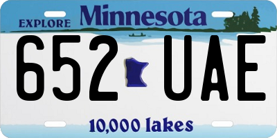 MN license plate 652UAE