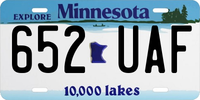 MN license plate 652UAF