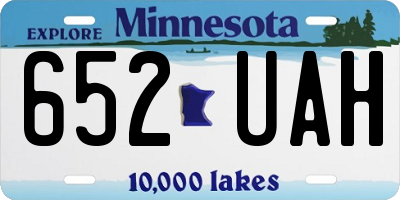 MN license plate 652UAH