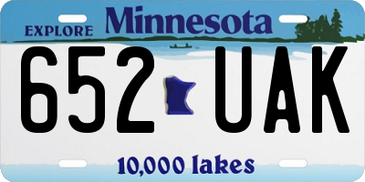 MN license plate 652UAK
