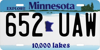 MN license plate 652UAW