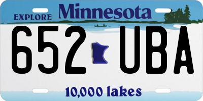 MN license plate 652UBA