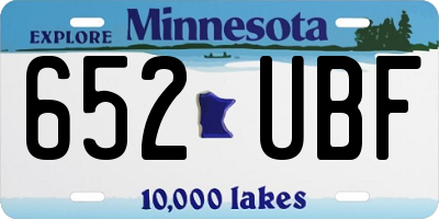 MN license plate 652UBF