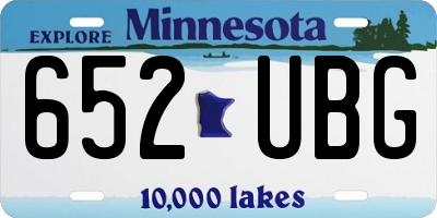 MN license plate 652UBG