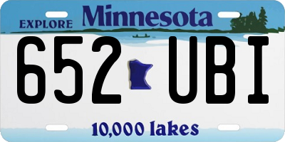 MN license plate 652UBI
