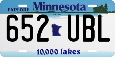MN license plate 652UBL