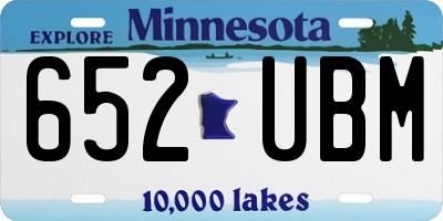 MN license plate 652UBM