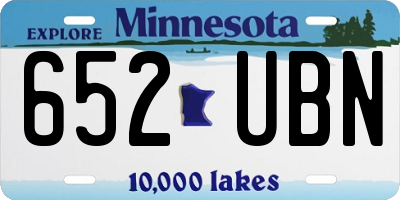 MN license plate 652UBN
