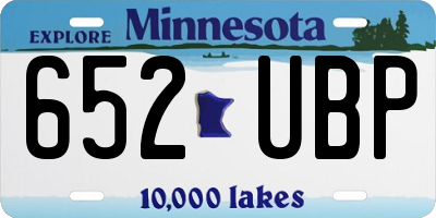 MN license plate 652UBP
