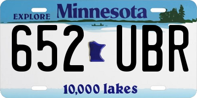 MN license plate 652UBR