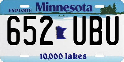 MN license plate 652UBU