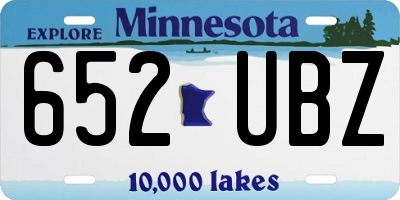 MN license plate 652UBZ